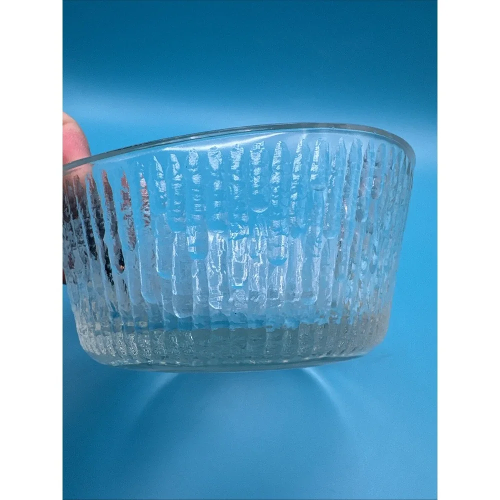 Jeannette Tree Bark Variant Dip Bowl Vintage MCM‎ Mid Century Glass Serving Dish
